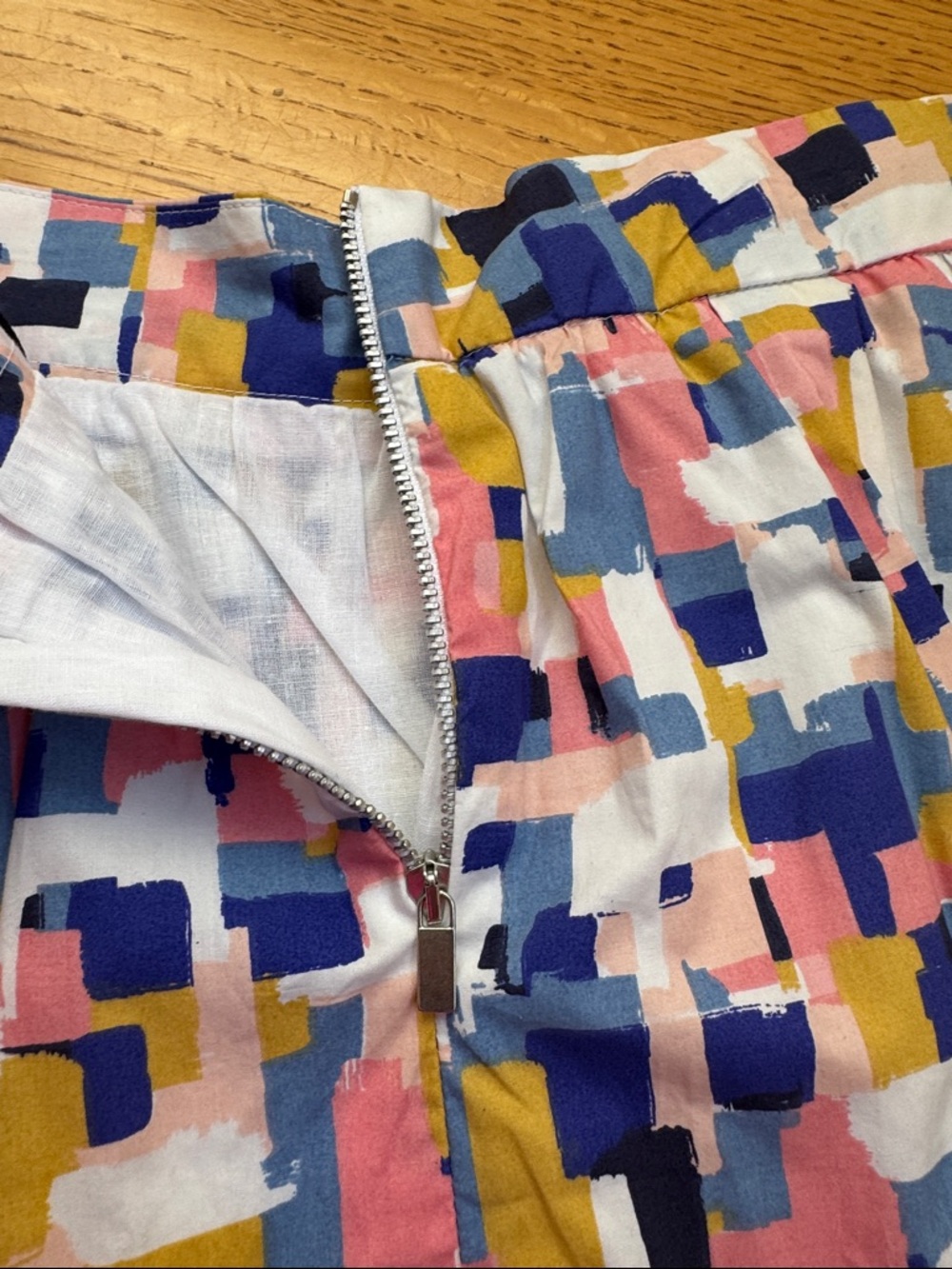 Jean Bourget Multicolor Patterned Skirt - Pink, Blue, Yellow, Navy - Picture 7 of 7